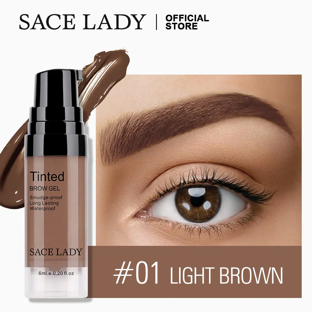 Sace Lady Long-Lasting Waterproof Eyebrow Gel – Smudge-Proof Makeup with Henna Tints