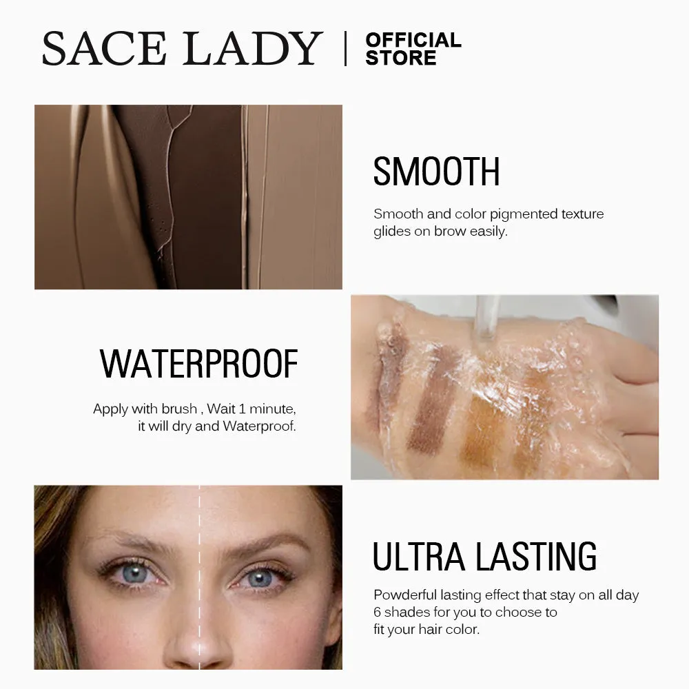 Sace Lady Long-Lasting Waterproof Eyebrow Gel – Smudge-Proof Makeup with Henna Tints