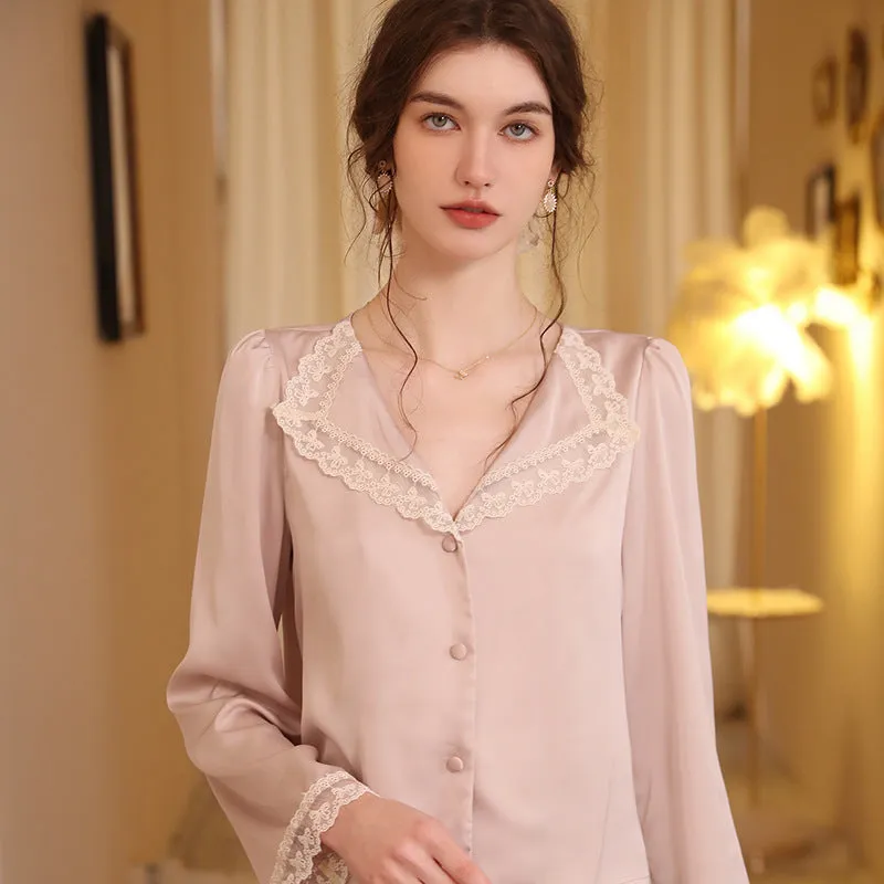 Women Fashion Lace Detailed Homewear Nightgown